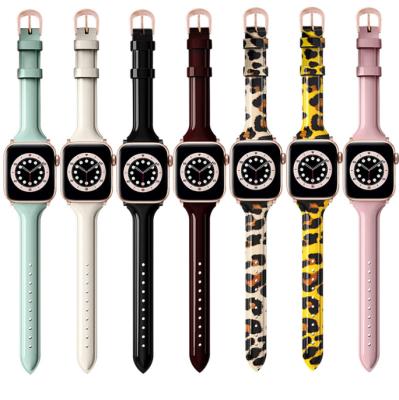 China Newcomers Leather Slim Genuine Leather Watchband Replacement Band Strap Wristband Strap For Iwatch for sale