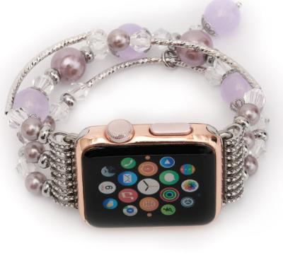 China Fashion Agate Strap Non-Specific Elegant Splendid Watch Band For Apple Watch Crystal Chain Charm Band For Iwatch for sale