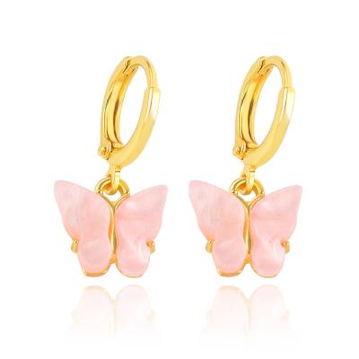 China Wholesale Price Classic Mini Clip On Gold Plated Butterfly Earrings Huggie Circle Earring Fashion Jewelry for sale