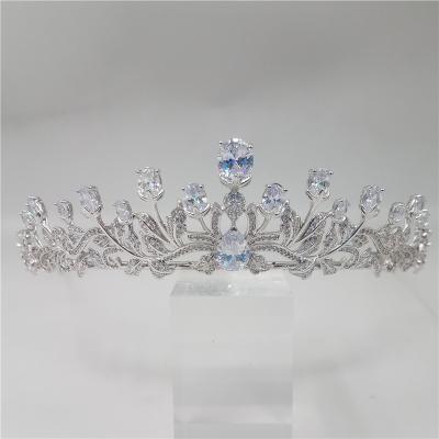 China Crown 2021 Wedding Bridal Crystal Rhinestones Tiara Crown For Flower Design Mia Top Fashion Bridal Crystal Tiara for sale