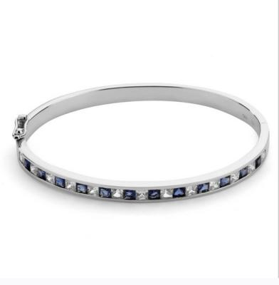 China CLASSIC Elegant White Silver Diamond Anniversary Bracelet Bangle For Women From Manufacturer for sale