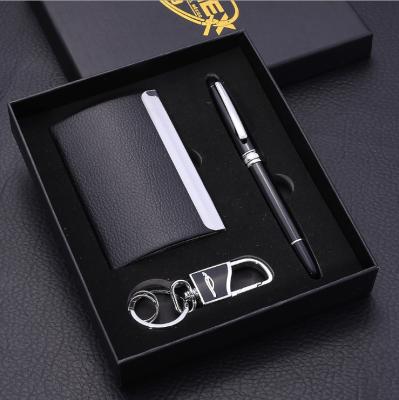 China Luxury Pen Key Chain Set VIP Gift Pen Set With Key Chain Business Card Folder Organizer for sale