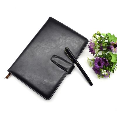 China Good Financial Institutions Enrollment in Premium High Quality Black PU Soft Leather Notebook with Gift Pen Set for sale