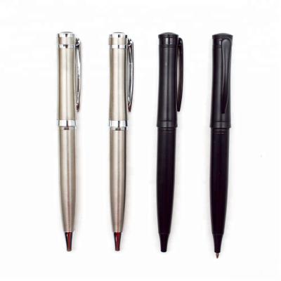 China Promotional Pen Stylish Matte Silver And Black Metal Ball Pen For Gift Good Quality for sale