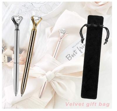 China office & Customized School Pen Luxury Metal Diamond Pen Metal Ballpoint Pen Logo Pen Gift Set for sale