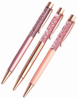 China Promotional pen rose gold color for lady in floating pen to wedding pen in cute sunny doll ball pen for sale