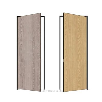 China Modern design modern flush frameless interior wooden door hidden door for sale