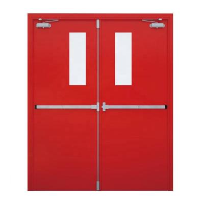 China China Manufacture Industrial Fire Rated Steel Double Door With Vision Panel for sale