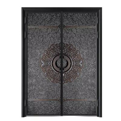 China Double Leaf Design Modern Exterior Bulletproof Aluminum Case Strong Security Main Door for sale