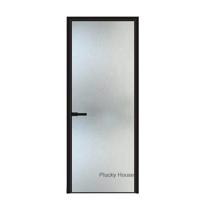 China Waterproof Modern Slim Aluminum Door Frame Casement Narrow Swing Door for sale