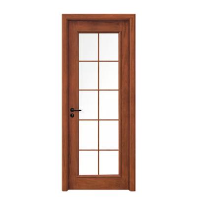 China Traditional high quality solid wood door with interior glass wood door for sale