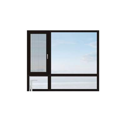 China Double swing Foshan manufacture tempered glass high quality aluminum window for sale