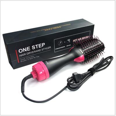 China A19-1 New negative ion multifunctional hair dryer simple one step black hot air hair brush comb for sale