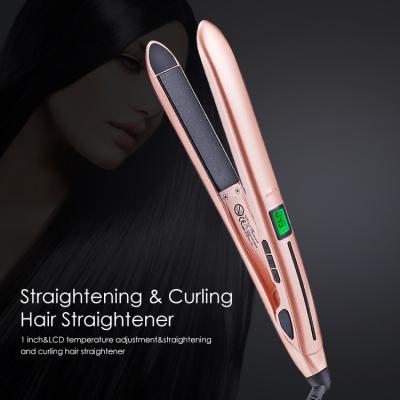 China S188-1 Women gold and white color fast hot air hair straightener brush comb for sale