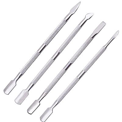 China Wholesale Nail Art Cuticle Pusher Stainless Steel 2 Ways Dead Toe Finger Clean Care Pedicure Tools Skin Remover Spoon Manicure for sale