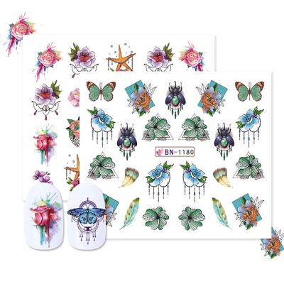 China Nail Art Designer 2021 New Arrival Watermark Nail Sticker 3D Color Jewelry Insect Design DIY Nail Art Stickers Set for sale