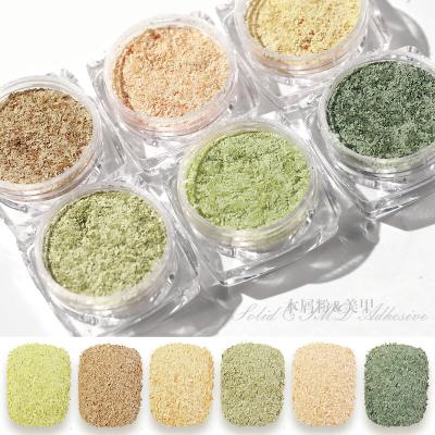 China Fashionable 6 Colors Nail Art Sawdust Powder Macaron Acrylic Powder Nail Art Decoration for Professional Nail Salon for sale