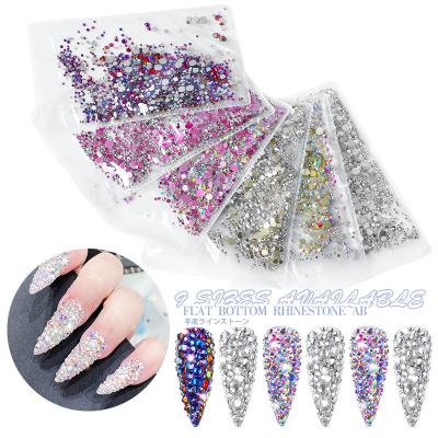 China Newest SS3-SS20 1440pcs Gold Bottom Flatback Crystal Stone ab glass nail rhinestone nail rhinestone press on nails with rhinestones for sale