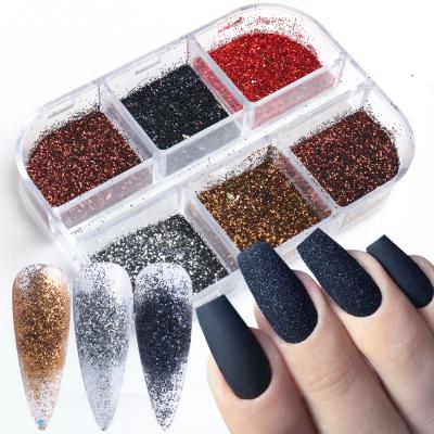 China Nail Beauty 6 Grids Star Super Shiny Moon Shape Gold Silver Nail Sequin Holographic Laser Nail Sequins Glitter Sand Powder for sale