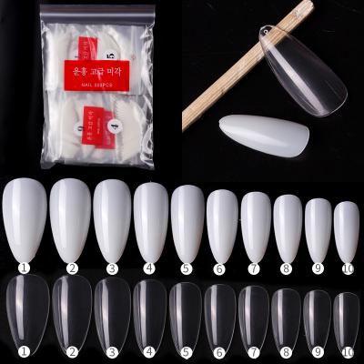 China Design 500 Pcs Almond Nail Tips Water Drop Artificial Nail Tips New Design Long Artificial Nails for sale