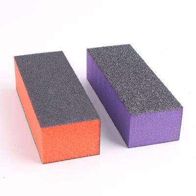 China Wholesale Washable Manicure Block Nail Buffer Sponge Block Black Buffing Sand On Three Sides Nail Buffer Block Nail Polisher Sanding Block for sale