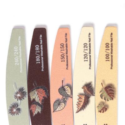 China High Quality Personal Care Nail Art Tools Nail File Half Moon Shape Emery Paper Material Nail File Double Cut Flat Files for sale