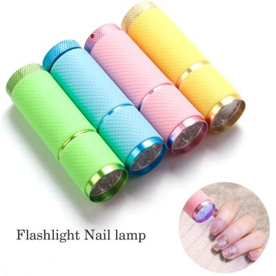 China New Style Gel Nail UV Lamp Mini LED Nail Dryer Mini 9 LED Portable Flashlight Quick Dry Nail Art Phototherapy Gel Machine Easy Apply for sale