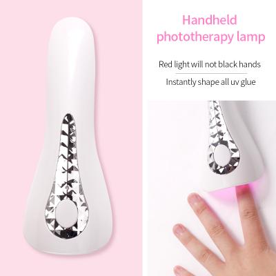 China Mini Phototherapy Lamp Rechargeable Nail Quick-Drying Hand Light Nail Dryer Simple Handheld UV Lamps Portable Manicure Travel Tool for sale