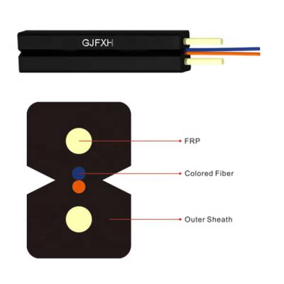 China FTTH FTTB FTTX FTTH Drop Cable Single Mode FRP /Steel Core Carrier Fiber Optic Cable 1/2/4 Indoor Indoor Core for sale