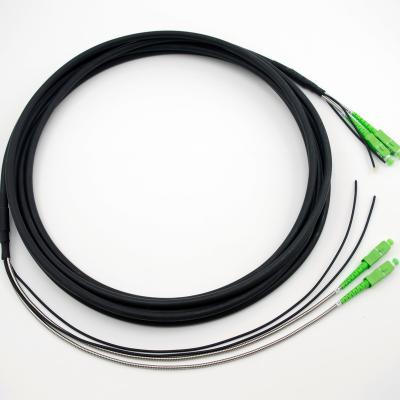 China FTTA FTTx 2cores SM MM 7.0mm LSZH Black Cable SC FC LC ST Connectors Fiber Optic FTTA CPRI Patch Cord for sale