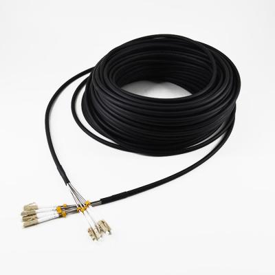 China FTTA FTTx 4cores SM MM 7.0mm LSZH Armored Cable LC-LC Connectors Fiber Optic FTTA CPRI Patch Cord for sale