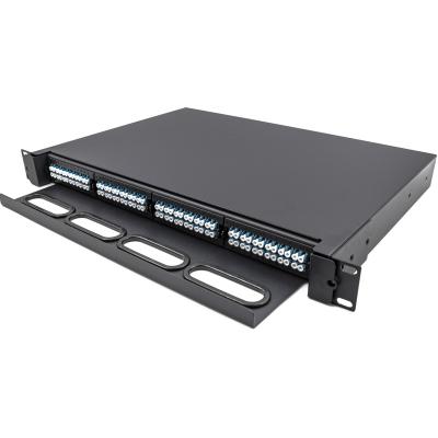 China FTTH FTTA Data Center Rack Mount High Density Slide 1U 19inch 96-192Core ODF MPO Patch Panel for sale