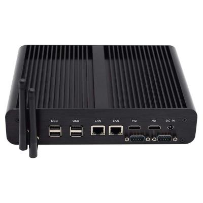 China For Business Partaker B2 Fanless PC Win 10 Mini Desktop PC Pro With Intel Core i7 5500U 4USB 3.0 Mini Desktop PC 2 LAN WiFi 1 SD Dual Card HD for sale