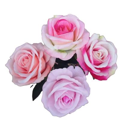 China Artificial dusty roses and natural touch roses with one main flowers to wedding backdrop decor for sale