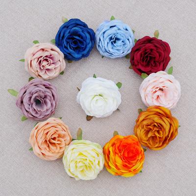 China Artificial flower arrangement wedding flowers silk decorations rose head artificial roses silk rose flower for sale