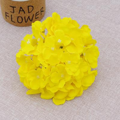 China Wholesale 17cm Artificial Single Plant Yellow Hydrangeas Flowers for sale