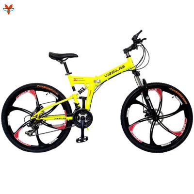 China Steel Factory hot sale high-carbon steel 26 inch mountain adult folding bike bicycle 21speed foldable mountain bike for sale