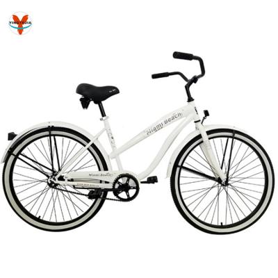 China Steel Attractive 26 inch newest style hot sale classic lady womens white beach cruiser bike foot brake for sale