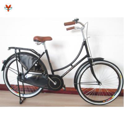 China Flatland 26 inch Black paint classic holland style dutch oma fiets with best price high quaililty for sale