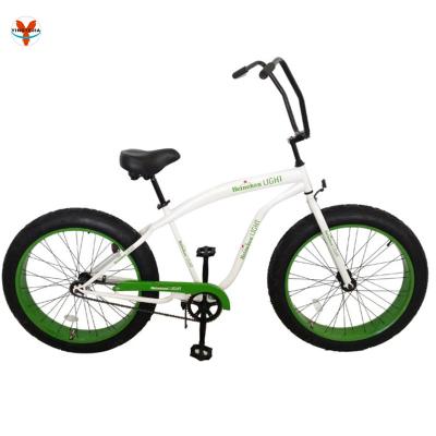 China Steel The latest style of fat bike wheels 26 inch  fat tire sing speed mens  cruiser bicycle for sale