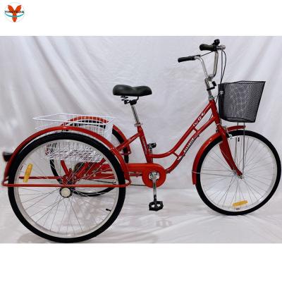 China Steel China 2022 new model beautiful design 26 inch tricycle with back seat for sale