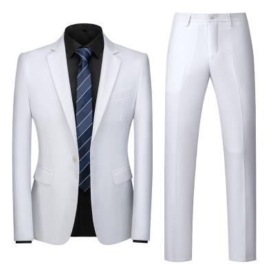 China Wholesale High Quality 100% Cotton Formal Wear Fashion Pants Custom Made In Stock Clothing For Man 3 Pieces Sets Wedding Suit Slim Fit Mens Suit for sale