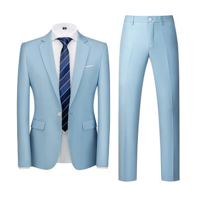 China ELUNO 100% Cotton Mens Suit Tailored Latest Slim Fit Business Formal Wedding Suit Set For Men for sale