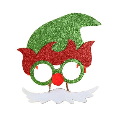 China Christmas Decorations Sequin Plastic Eyeglasses Santa Claus Plastic Eyeglasses Frame Adult And Kids Dress Up Props Wholesale for sale