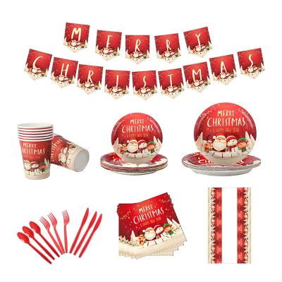 China Well Designed Christmas Party Tableware Set Christmas Theme Party Supplies for sale