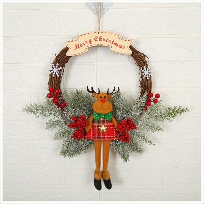 China Home Decor Merry Christmas Wreath for Christmas Decor Christmas Decoration Supplies with Santa, Deer and Snowman Door and Wall Decor for sale