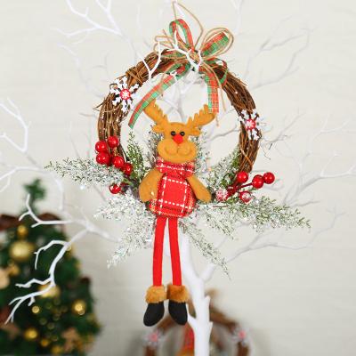 China Artificial Christmas Wreath Small Branches Christmas Christamas Home Decoration Door Wreath Wholesale Door Decoration for Indoor Outdoor Christmas Decor for sale