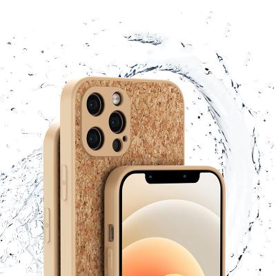 China Shockproof Suitable For iPhone 13 12 11 Pro 7 8 Max Plus Se X Xr Xs Mini Creative Wood Grain Cork Max Phone Case for sale