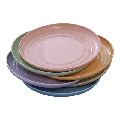 China Wheat 5pcs Straw Plates Lightweight Dinnerware Set Viable Dinner Dishes For Home Kitchen for sale