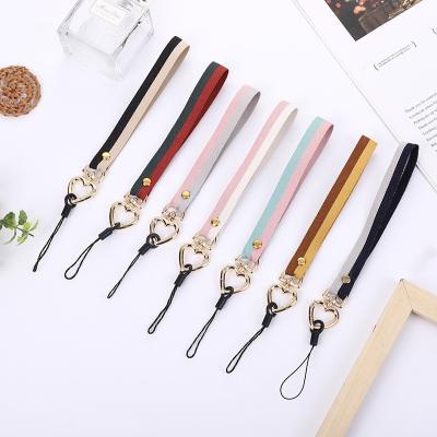 China Custom Braided Cell Phone Strap Polyester Material Cheap Double Clip Lanyard Wristband Double No Min Order for sale